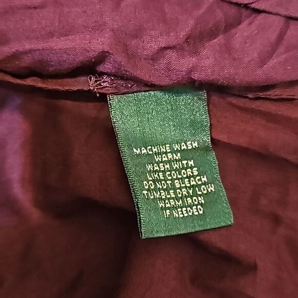 Lauren Ralph Lauren Berry Embroidered Boat Neck Semi Sheer 3/4 Longsleeve Blouse - Picture 6 of 8